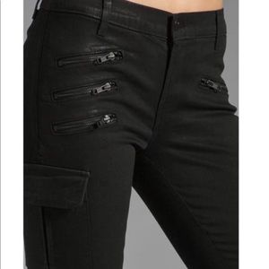 J BRAND BRIX Cargo Zip Skinny in Coated Stealth in Size 26